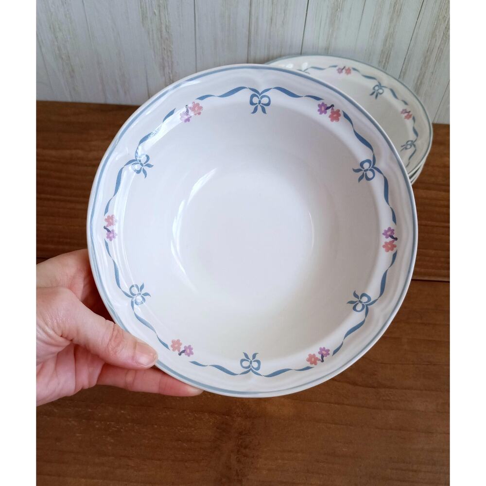 Vintage Newcor Victoria Cereal Bowls - Set of 4 - Floral Cottagecore Kitchen